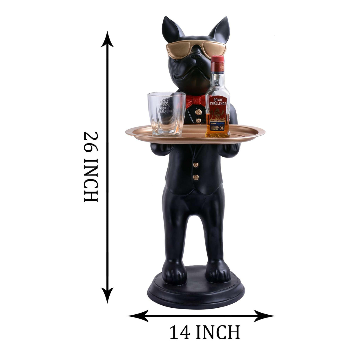 Daughter Cool Dog Showpiece with Plate for Home Décor Item | Kitchen,Bedroom,Office,Dinning Table Decorative Item -08