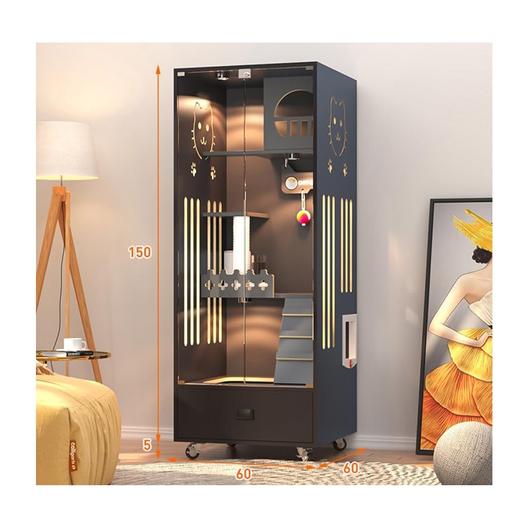 Luxury Pet House Stylish Cat Villa Premium Panorama Cat Cabinet Large for Home Use