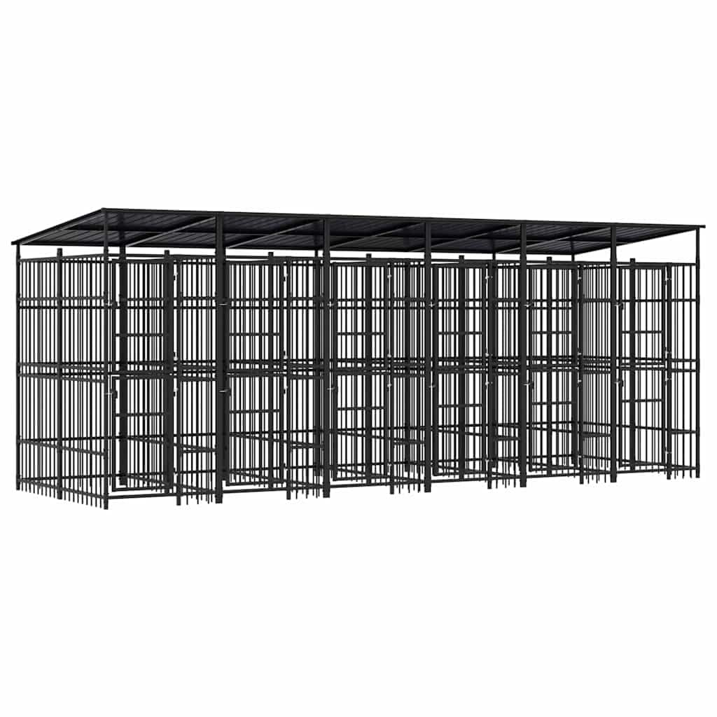 Dog Kennel, Steel Exercise Pen, Lockable Gate, Outdoor Enclosure