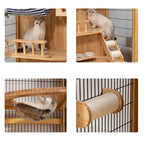 Animal Cage Cat Villa Wood Cage Extra Large Pet Home Indoor Cat Enclosure