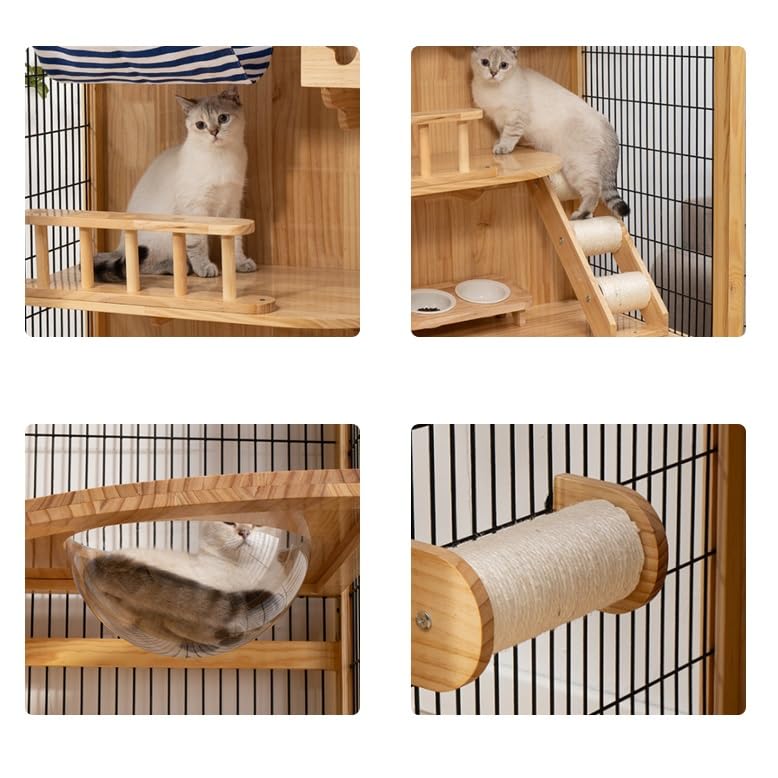 Animal Cage Cat Villa Wood Cage Extra Large Pet Home Indoor Cat Enclosure
