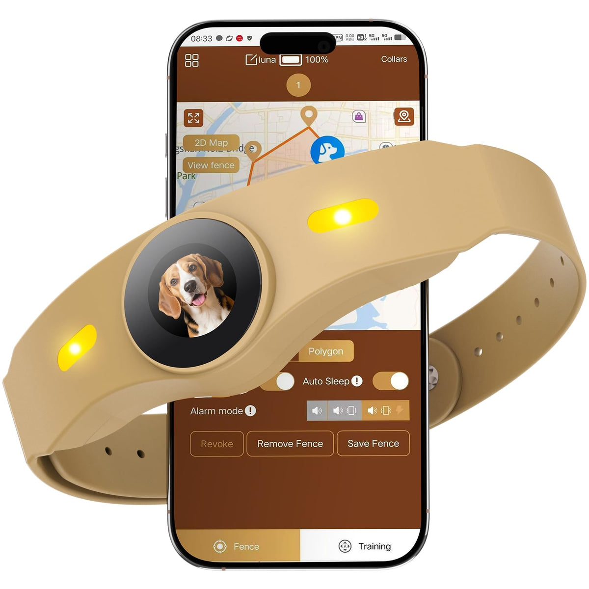 GPS Dog Collar Fence System with Free App, Electric Wireless Dog Fence