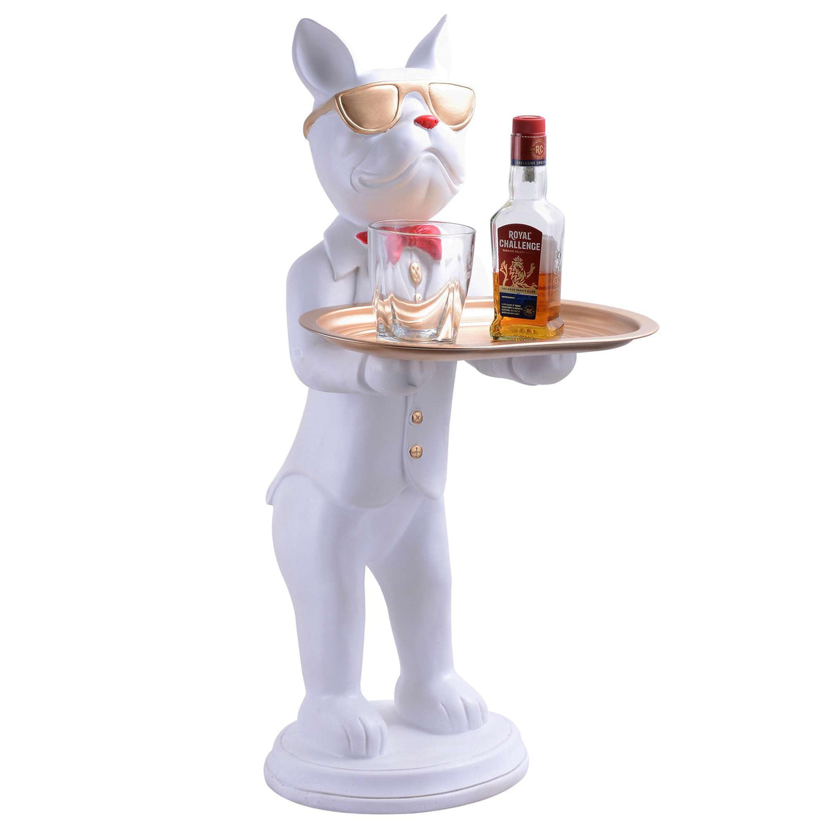 Akhlakh Mart Cool Dog Showpiece with Plate for Home Décor Item | Kitchen,Bedroom,Office,Dinning Table Decorative Item -09