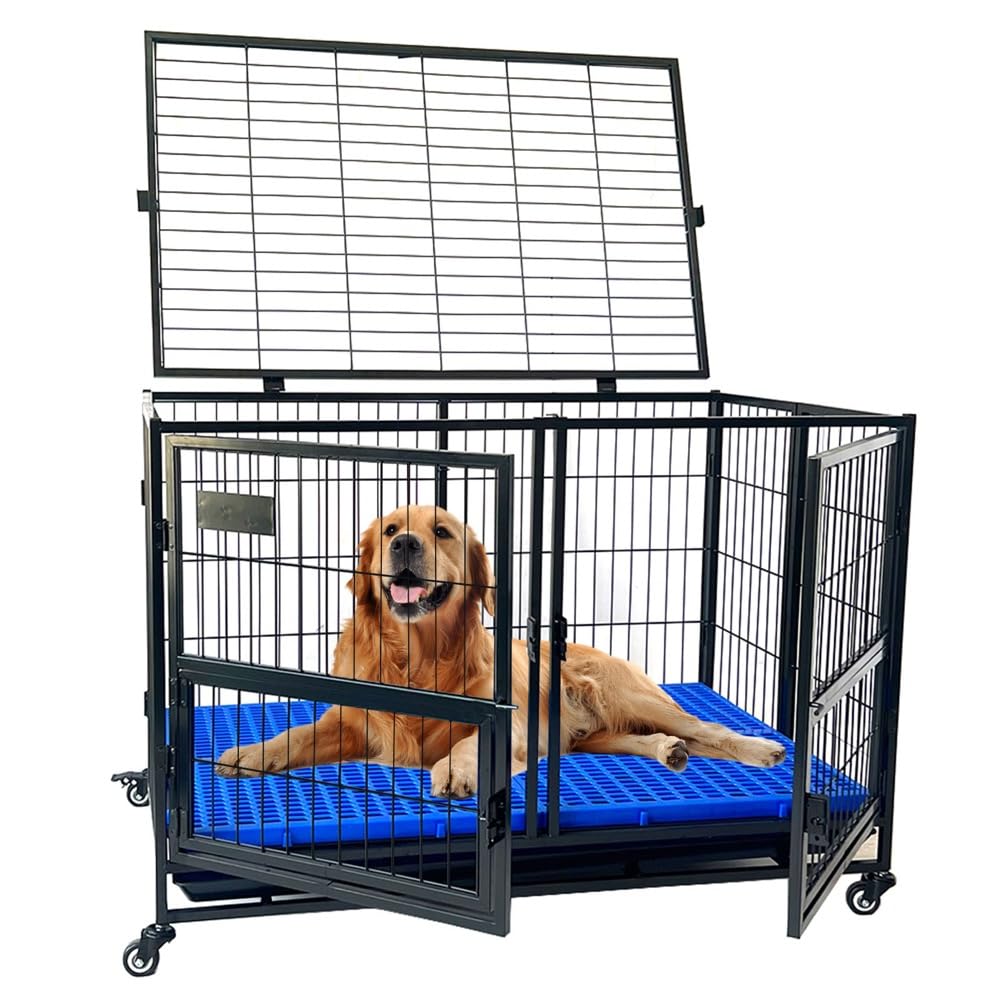 Heavy Duty Metal Dog Crate XL Foldable Kennel for Large Dogs