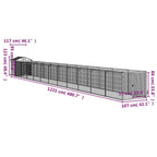 Outdoor Galvanized Steel Dog House with Extended Run Light Gray