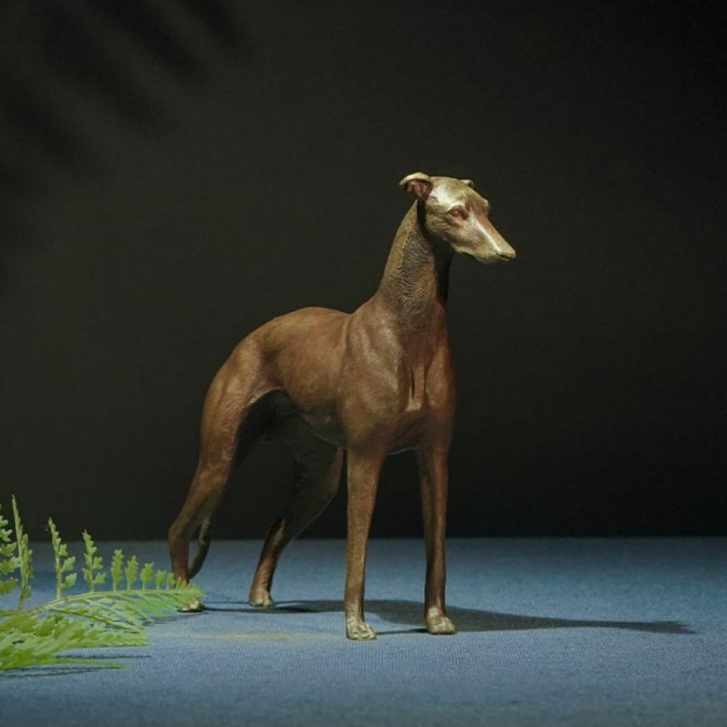 Handmade Brass Greyhound Statue Figurine, Creative Pet Dog Sculpture Home Office Living Room Study Porch Decor Craft Collection Ornament