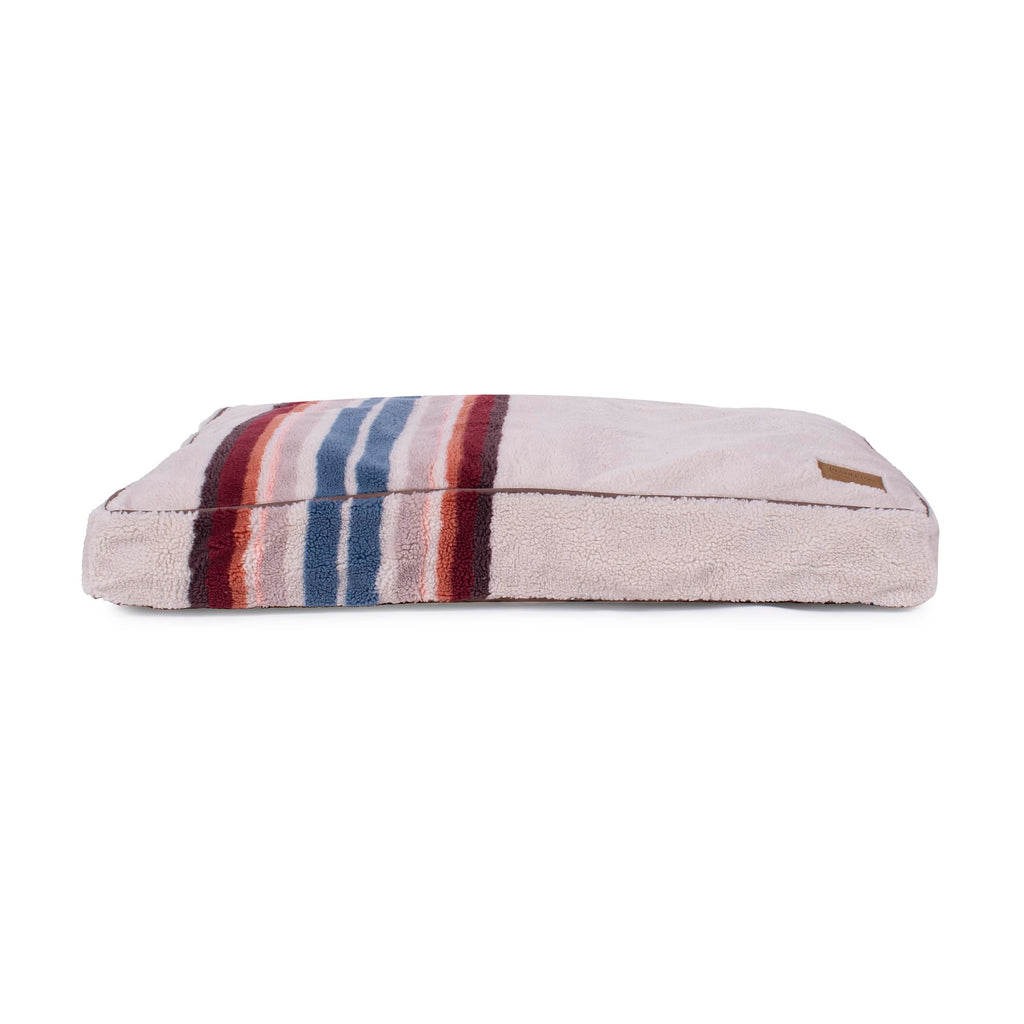 Pendleton Berber Dog Bed, Plush Pet Napper with Faux Suede Reverse and Removable Washable Cover, Rectangle Pet Bed, Large, Harding Tonal Natural