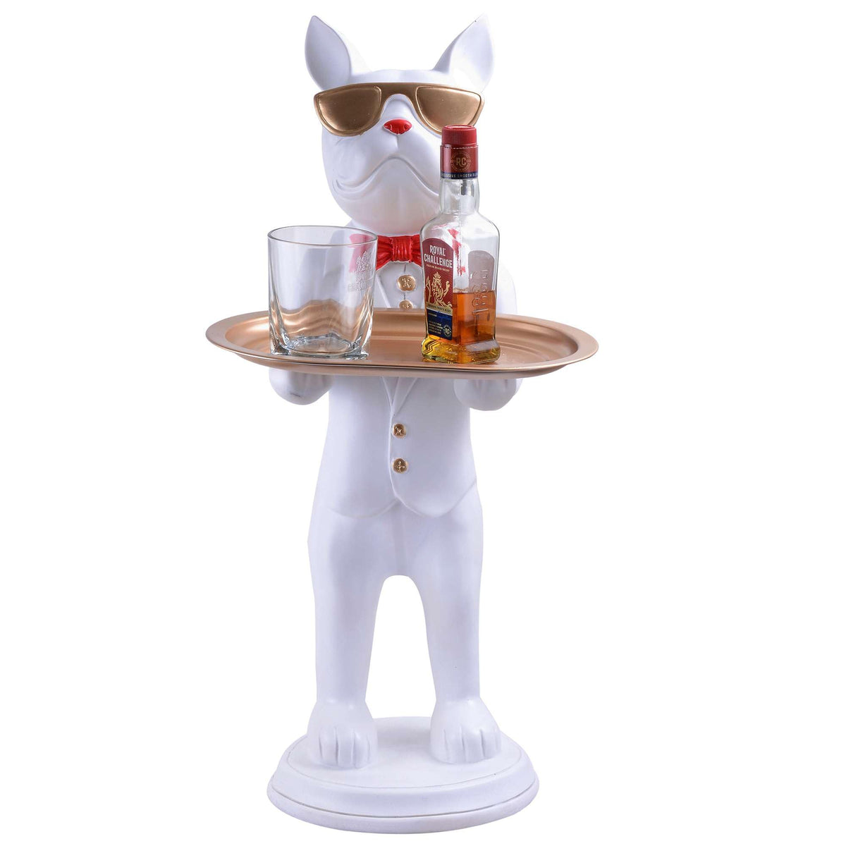 Mine Estore Cool Dog Showpiece with Plate for Home Décor Item | Kitchen,Bedroom,Office,Dinning Table Decorative Item -09