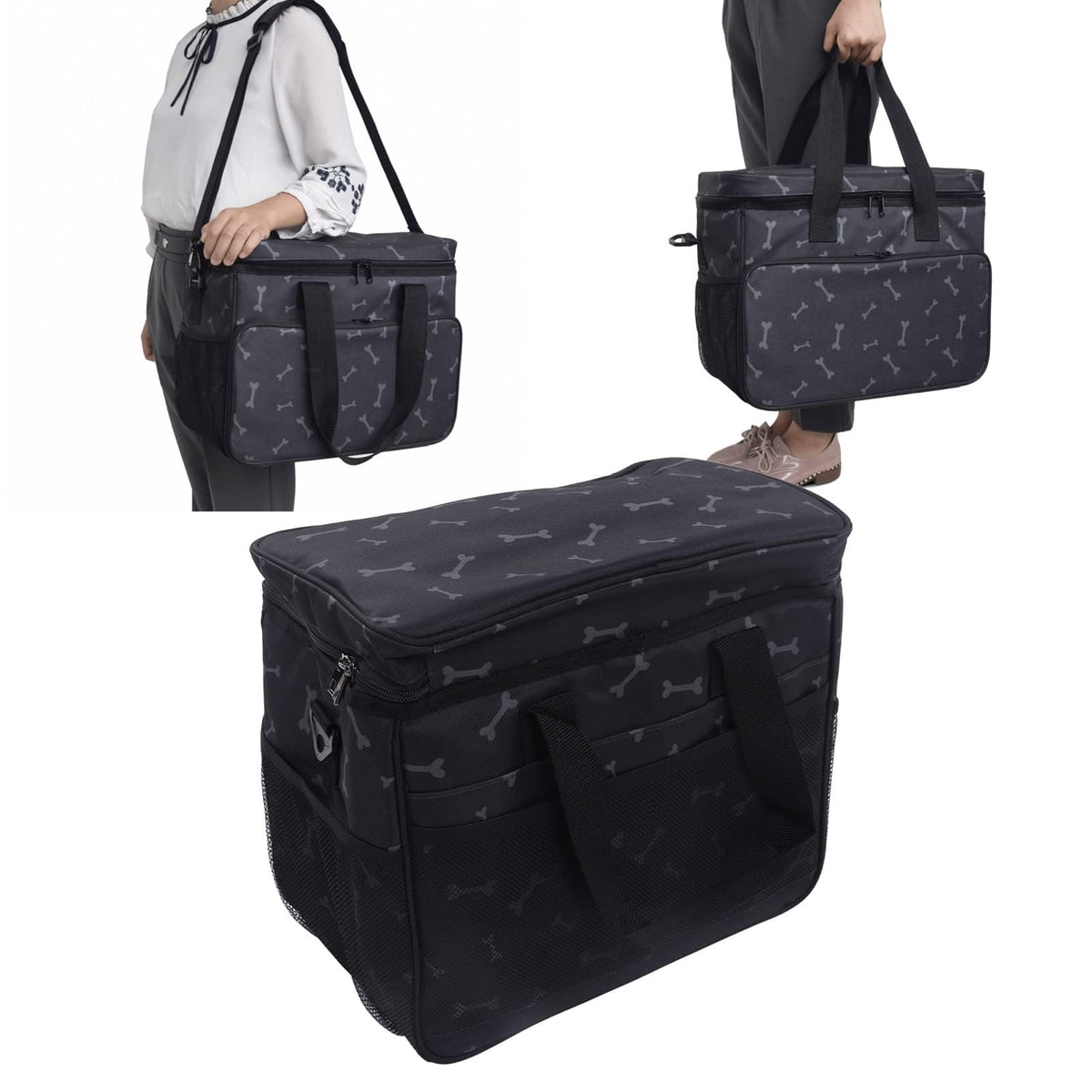 Dog Travel Bag, Multifunction Pockets, Lightweight & Durable Oxford Cloth, for Travel, Hiking, Outdoor Activities, Approx. 38.5x21x33cm
