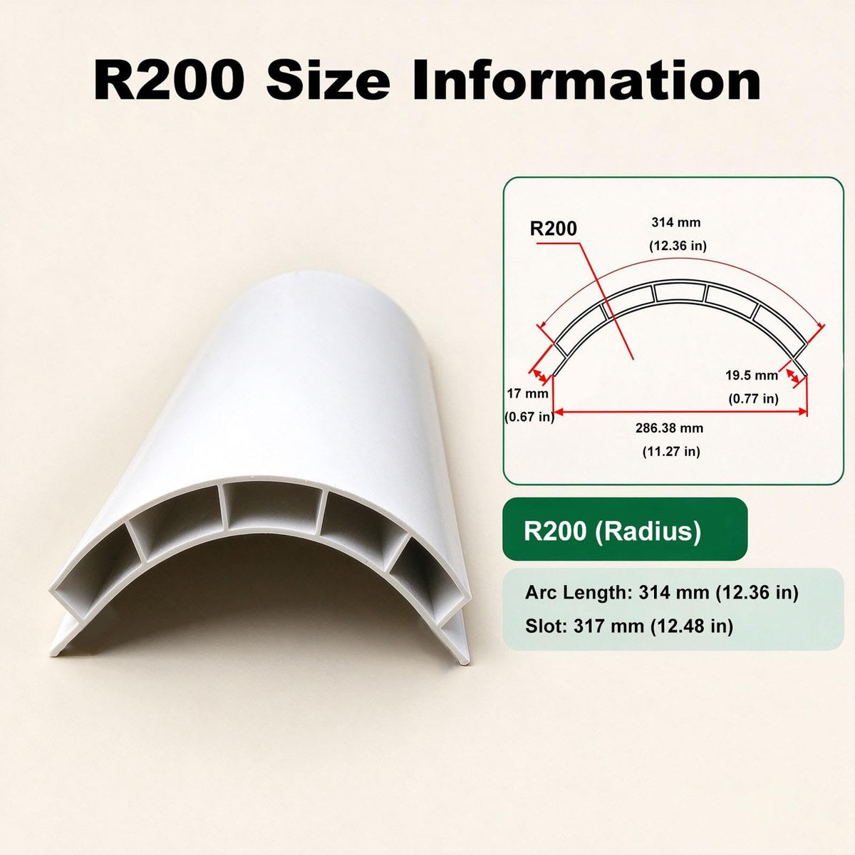 Recessed Display Cabinet Trim with Internal Support Rib, PVC