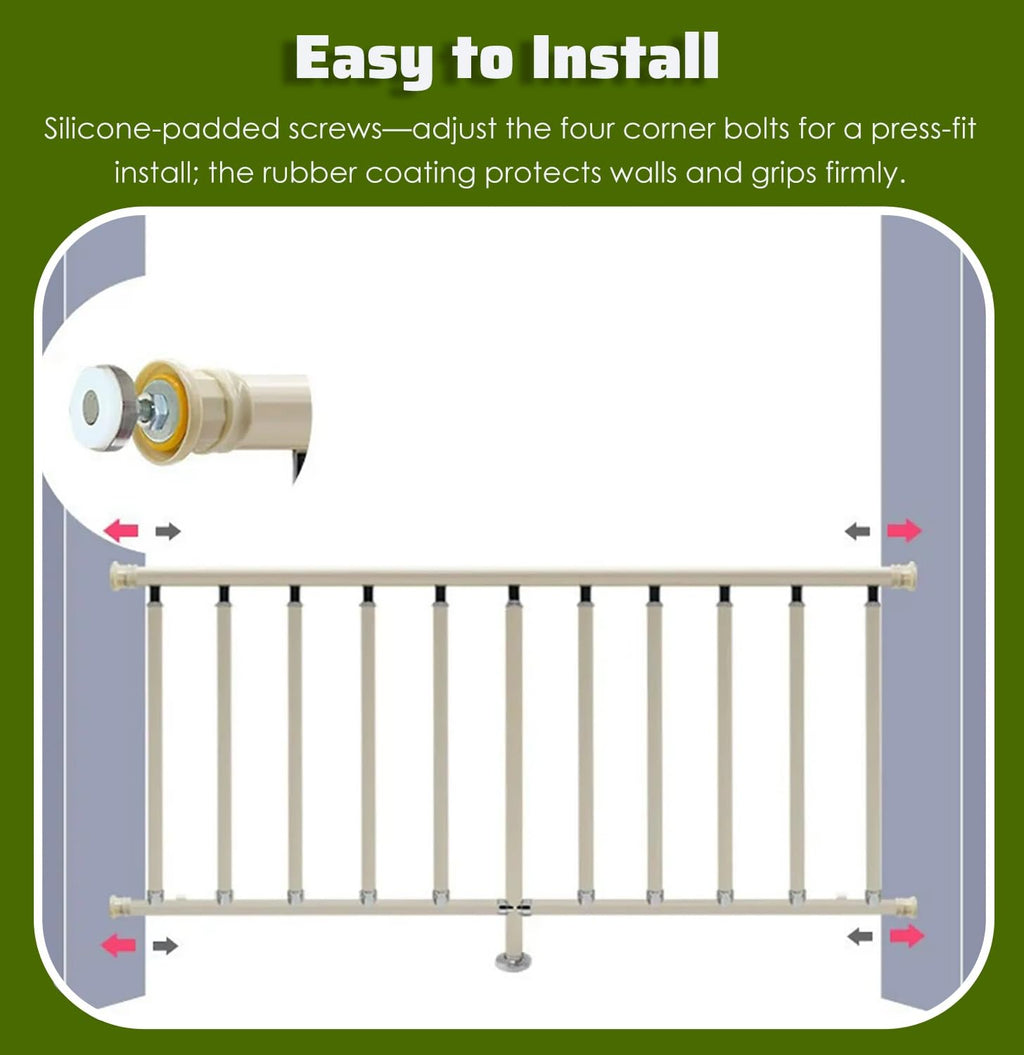 No-Drill Window Safety Bars for Kids, Cats & Dogs - Secure Home Protection, Adjustable, Easy Installation, Childproof Guardian, Pet Safety Gate