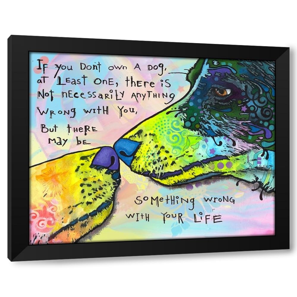 ArtDirect of Life and Dog 24x20 Black Ornate Wood Framed with Double Matting Museum Art Print by Dean Russo Collection