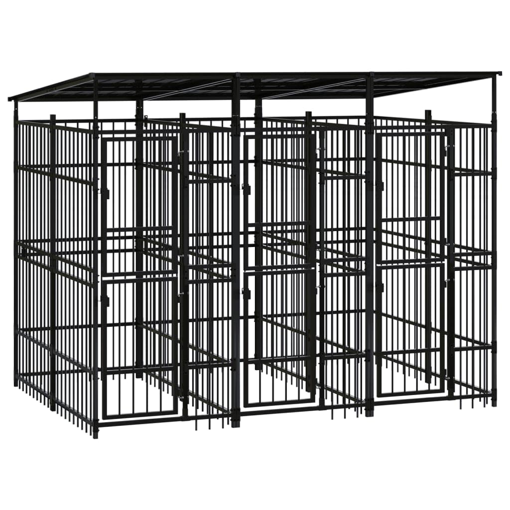Outdoor Dog Kennel Steel 178.6 ft Large Heavy Duty Pet Playpen Exercise Pen with Lockable Gate for Dogs Puppies Secure Training Enclosure