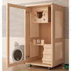 Luxury Pet House Stylish Cat Villa Premium Panorama Cat Cabinet Large Indoor Cat Cage for Home Use