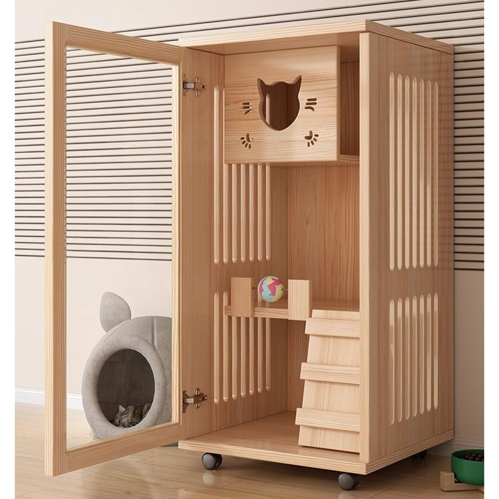 Luxury Pet House Stylish Cat Villa Premium Panorama Cat Cabinet Large Indoor Cat Cage for Home Use