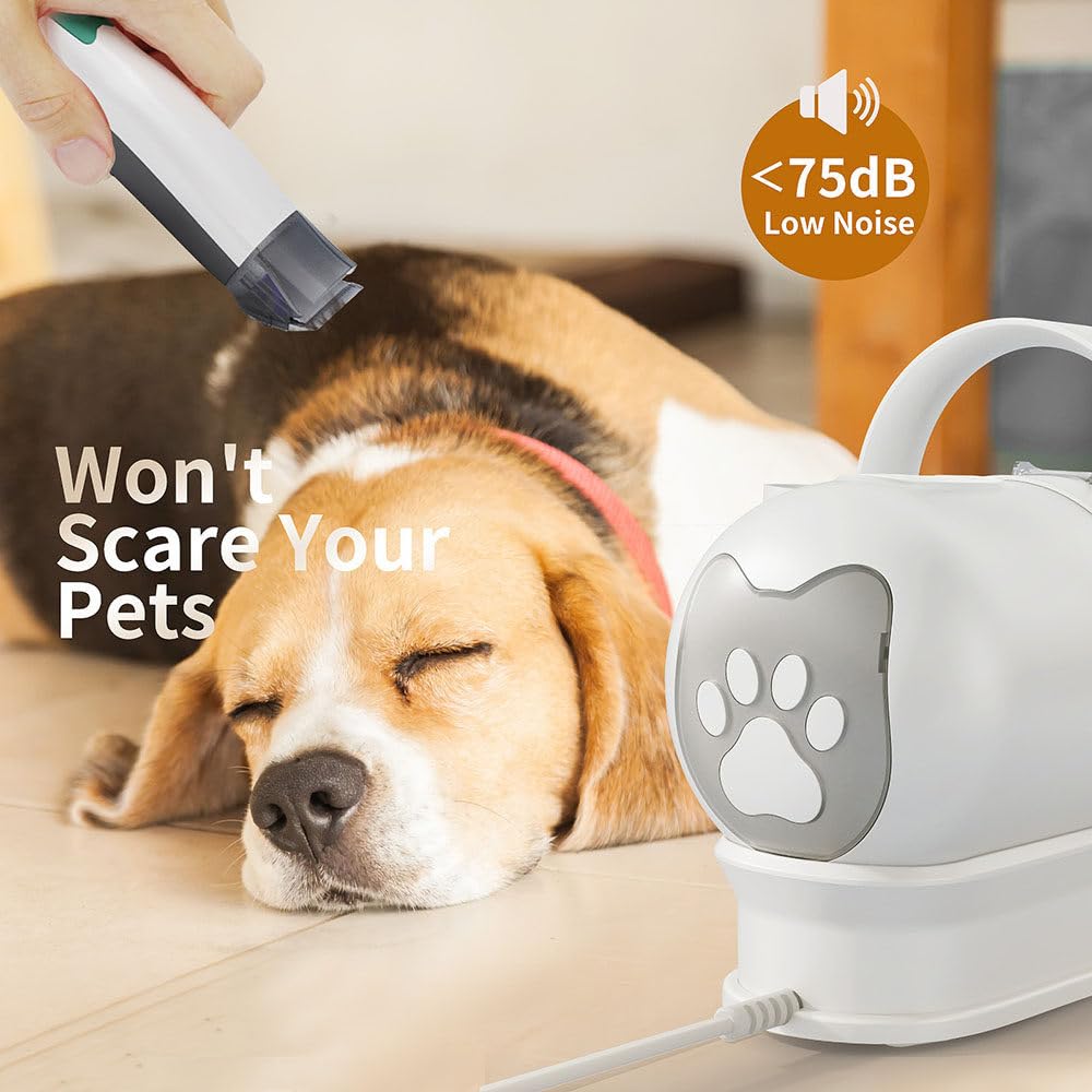 Dog Grooming Kit, 13000Pa Strong Pet Grooming Vacuum, 1L Dust Cup Dog Brush Vacuum With 6 Pet Grooming Tools For Dogs Cats Shedding Grooming