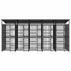Large Dog Kennel - Outdoor Steel Playpen with Roof & Gate