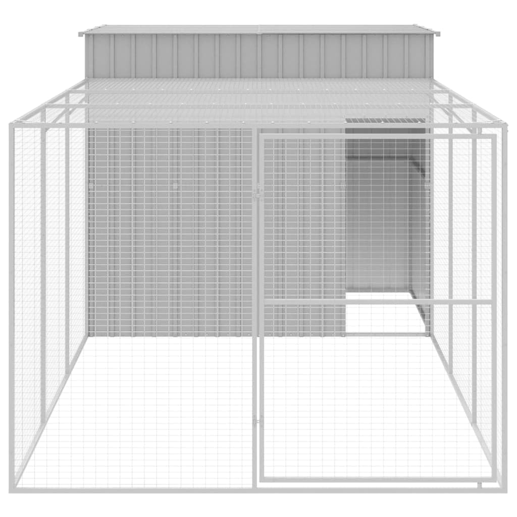 Outdoor Dog House with Extended Run Heavy Duty Galvanized Steel