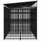 Large Dog Kennel - Outdoor Steel Playpen with Roof & Gate