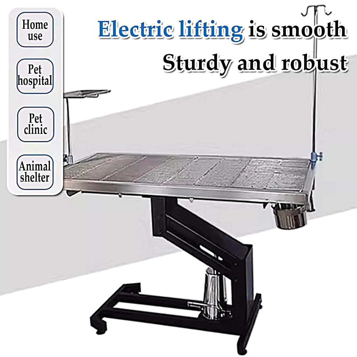Hospital Pet Operating Table Stainless Steel Dog Grooming Table Electric Lifting Pet Grooming Tables High Load-bearing Capacity for Pets Hospitals and Homes(140x67x51-90cm)