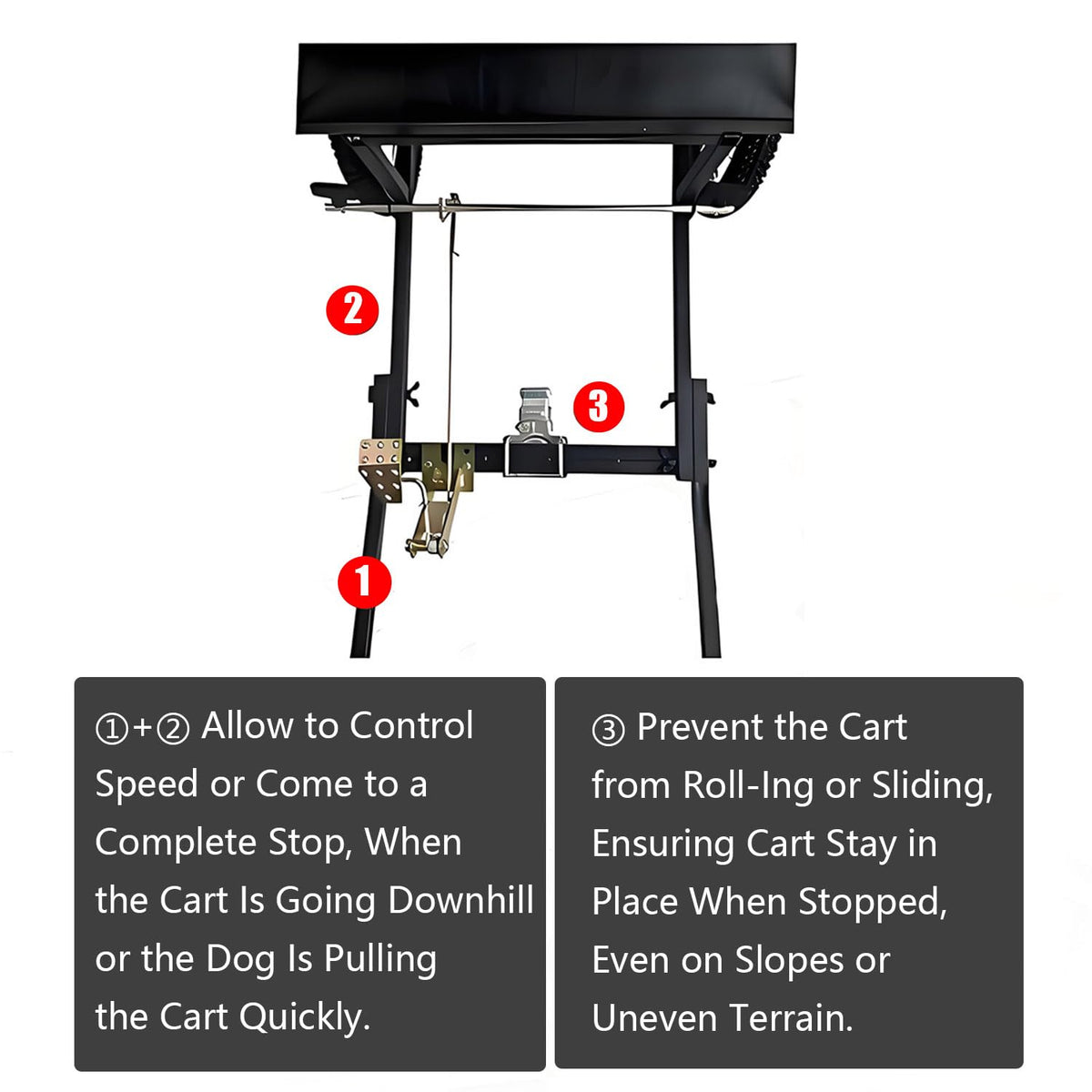 Dogs Pull Carts with Harness and Seats，Dog Sled Wagon for Large and Small Dog with Traction Strap Detachable Dog Trailer Cart，Does Not Take up Space(Size:88lb-110lb)