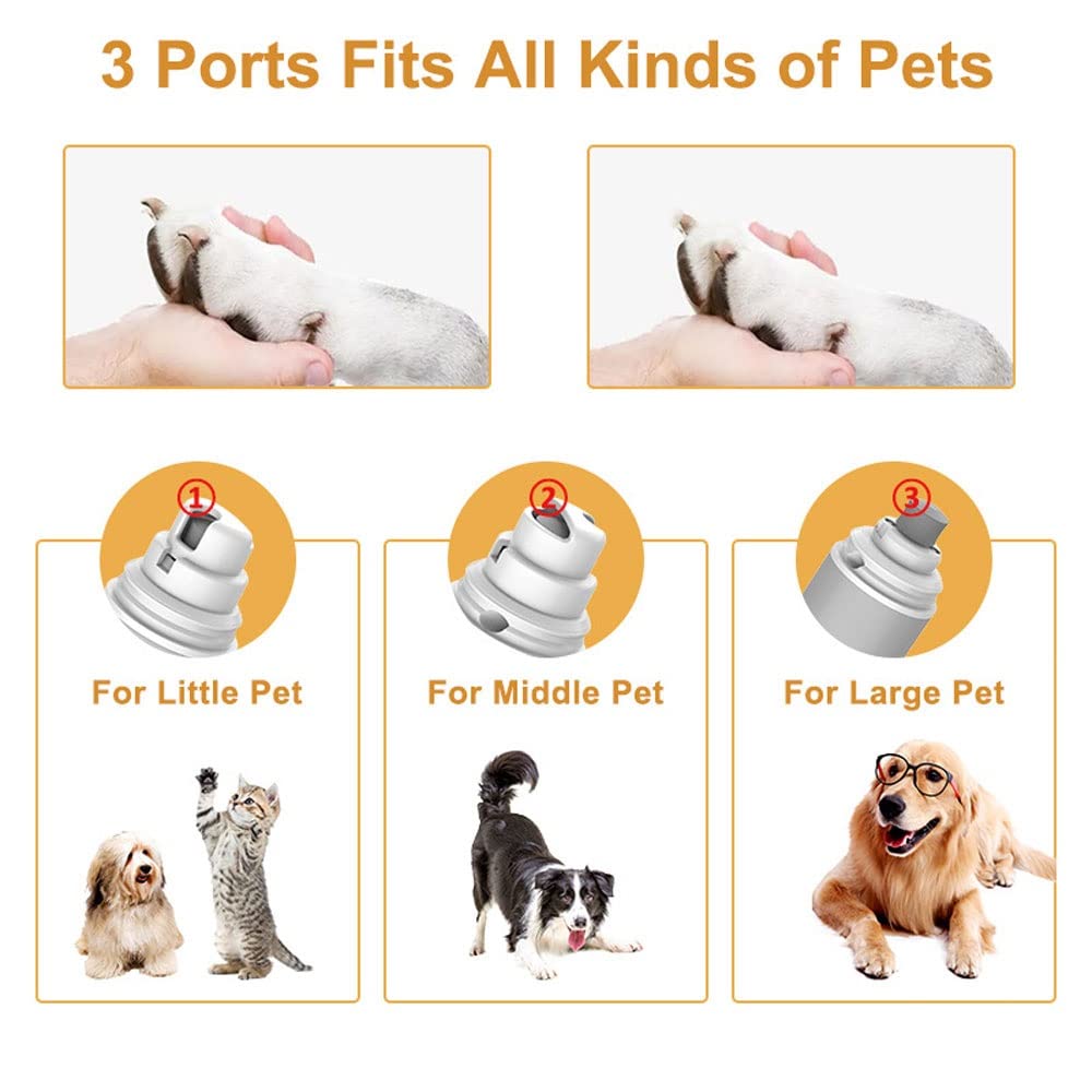 Dog Nail Grinder, Rechargeable Dog Nail Trimmer Adjustable Speed Electric Powerful Pet Nail File Quiet Painless Paws Groomer Smoother for Small Medium Large Dogs Cats