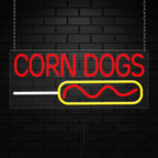 Corn Dogs Neon Sign for Retail Displays | Value priced LED Flex Neon | Electronic Light Up LED Sign for Windows/Walls | 32"W x 13"H x 1"D