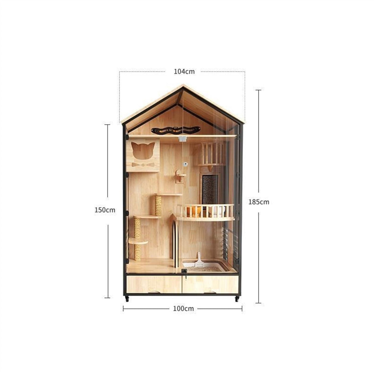 Cat Villa Wood Home Indoor House Condo