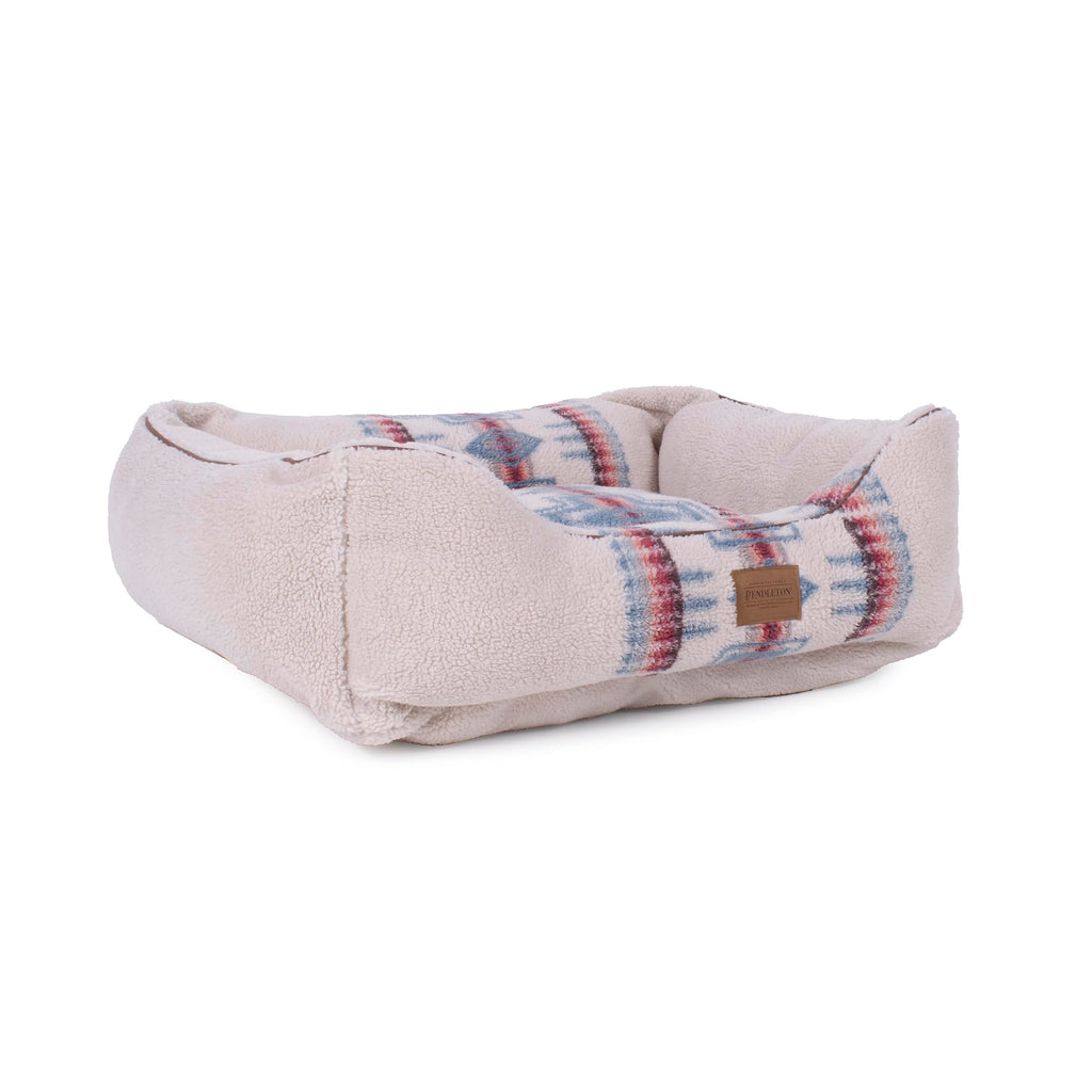 Pendleton Berber Bolster Dog Bed, Plush Kuddler with Removable Washable Cover, Pet Bed for Dogs and Cats, X-Large, Harding Tonal Natural