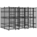 Steel Outdoor Dog Kennel with Roof 119 ft²