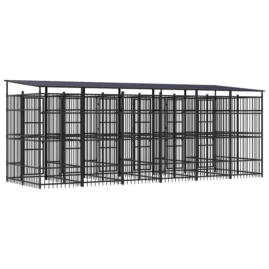 Steel Dog Kennel with Roof 119 ft
