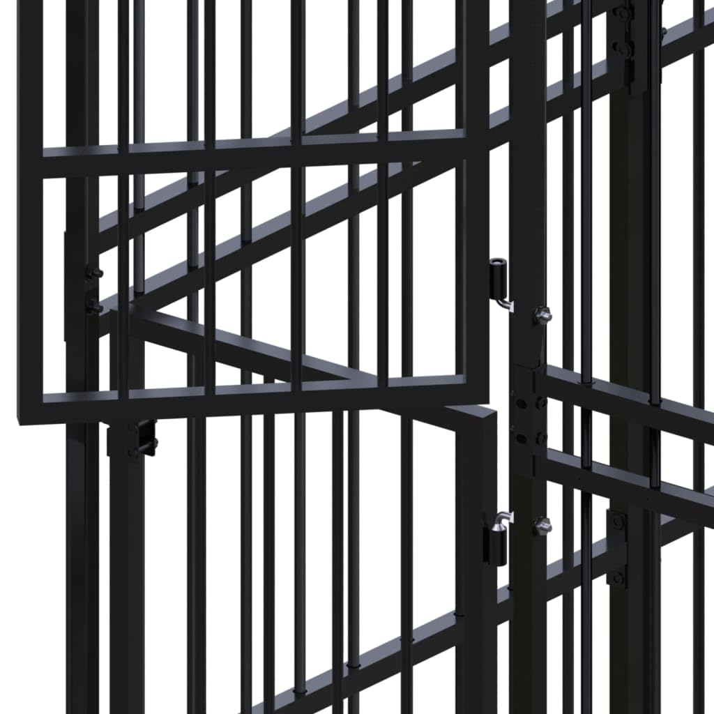 Outdoor Dog Kennel Steel 178.6 ft² Large Pet Playpen with Lockable Door, Heavy Duty Powder Coated Exercise Pen for Dogs, Secure Training Enclosure for Backyard Garden Use