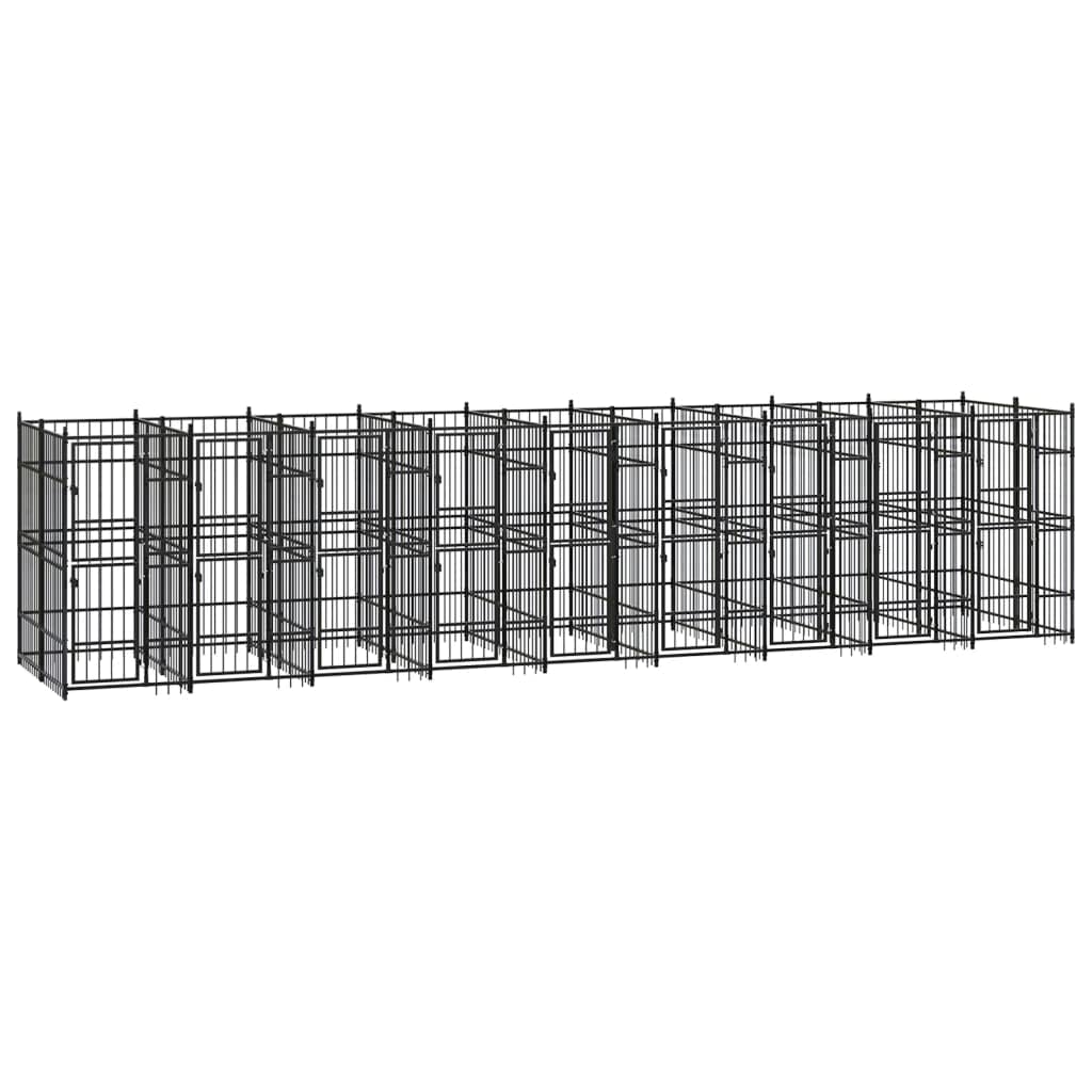 Outdoor Dog Kennel Steel 178.6 ft² Large Pet Playpen with Lockable Door, Heavy Duty Powder Coated Exercise Pen for Dogs, Secure Training Enclosure for Backyard Garden Use