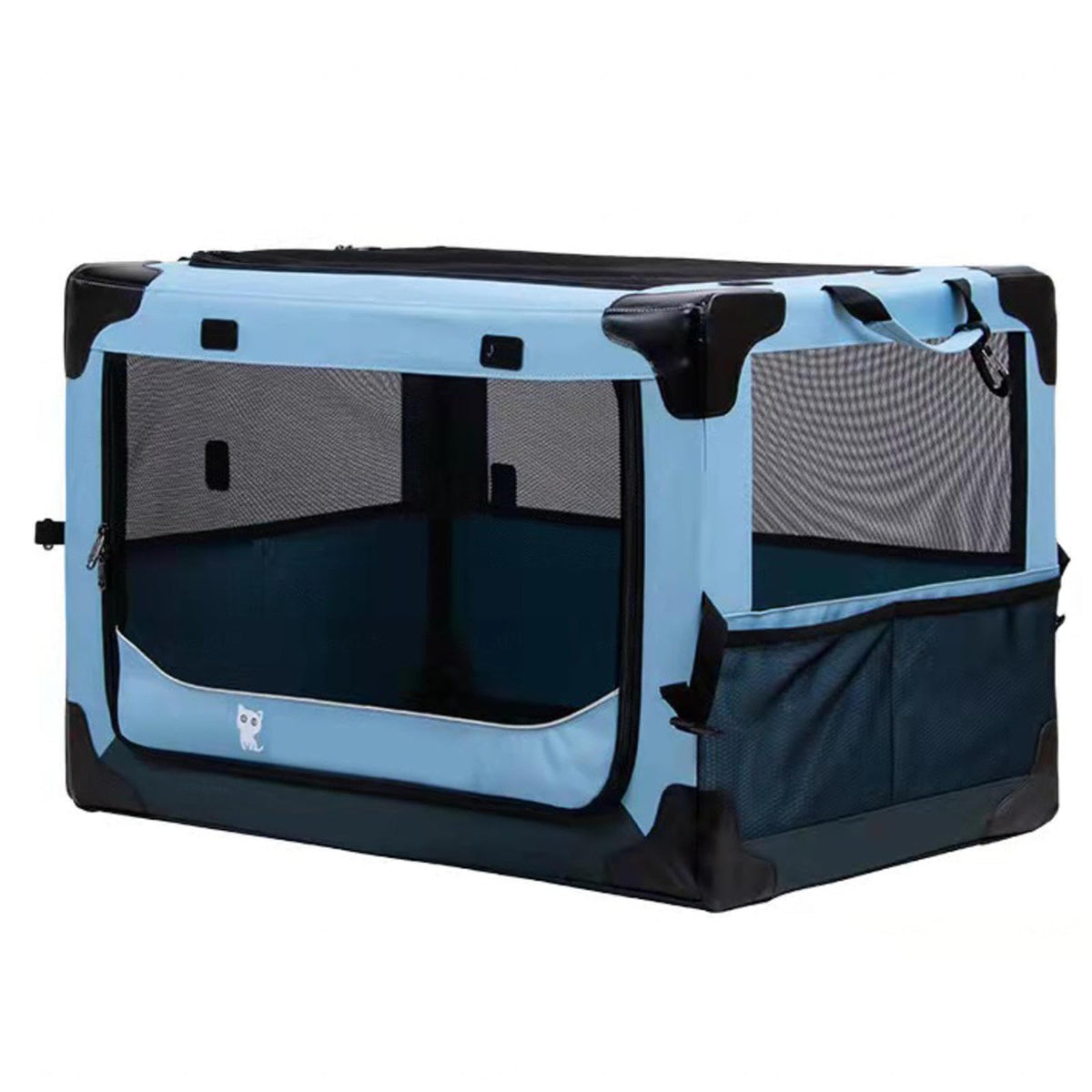 NIBHZ Dog Car Seat for Small Medium Dogs, Extra Sturdy with Reinforced Walls and Seat Belts for Front Seat and Back Seat, Waterproof and Tear-Resistant,Blue-S