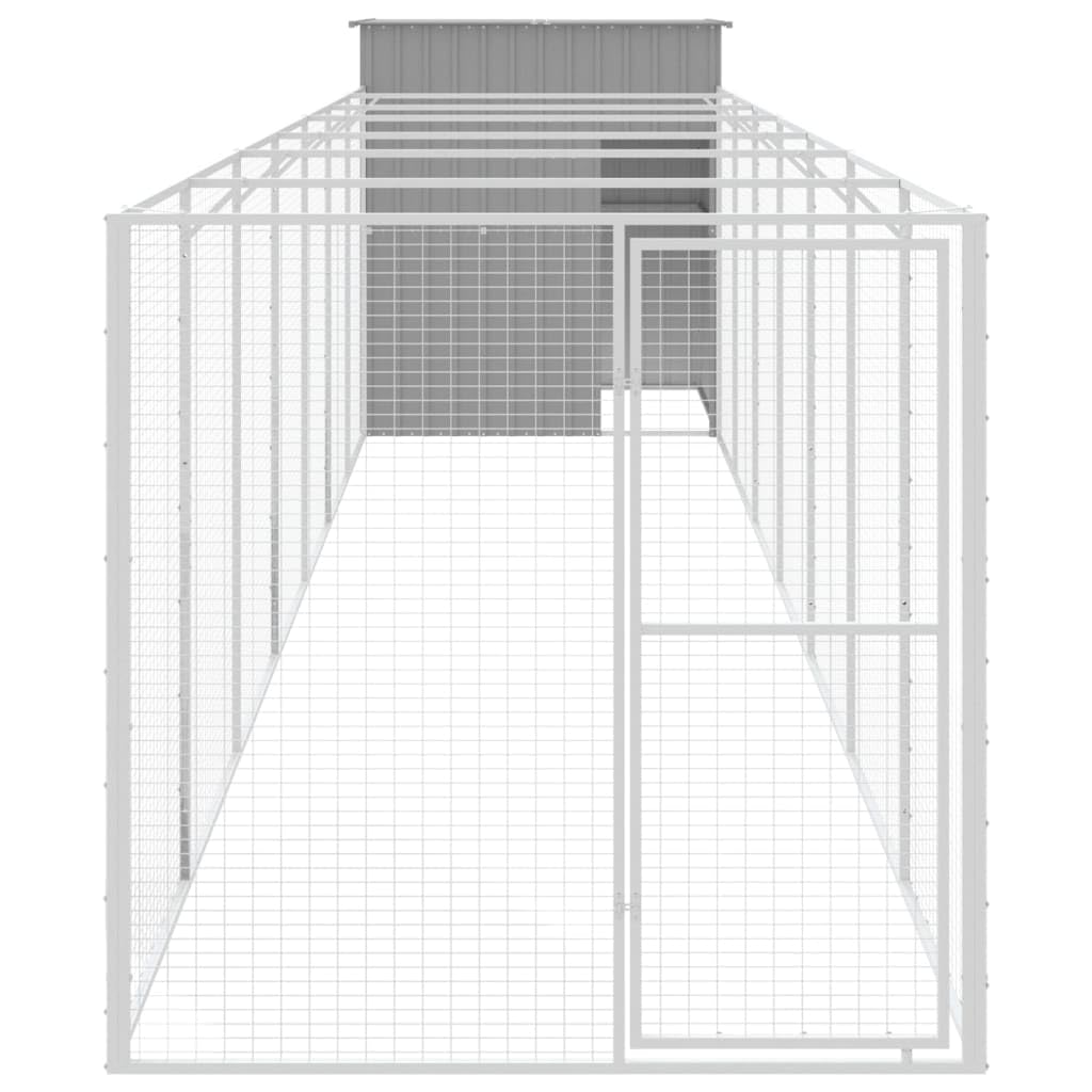 Dog House with Extended Run Galvanized Steel 65"x339.8"x71.3"
