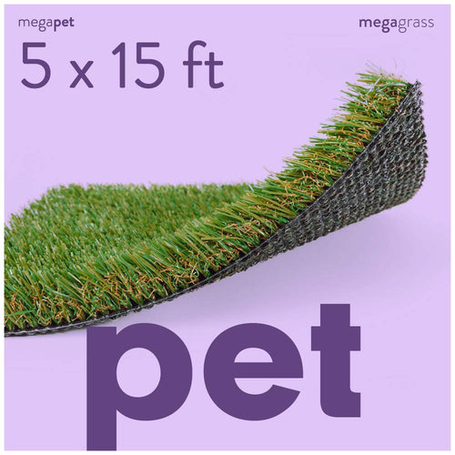 15 x 55 Feet Artificial Grass Mat for Dogs [Deluxe Realistic Synthetic Pet Turf Rug, Fake Grass Carpet for Puppy Potty Training Patch, Indoor or Outdoor Pee Pads]