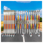 Expandable Barricade for Driveway Expandable Barricade Stainless Steel, Industrial Mobile Safety Barrier Gate with Casters, Retractable Traffic Fence for Supermarket School Road(4.