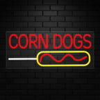 Corn Dogs Neon Sign for Retail Displays | Value priced LED Flex Neon | Electronic Light Up LED Sign for Windows/Walls | 32"W x 13"H x 1"D