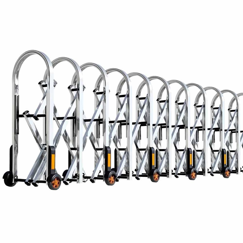 Expandable Metal Barricade - Telescopic Safety Barrier with Reflective Tape for Traffic Control and Construction Sites