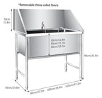 Stainless Steel Dog Grooming Bath Tub - 31.5" Wide, 15.7" Deep, Ideal for Easy Pet Washing & Grooming at Home, Durable, Easy to Clean, Perfect for Large Dogs