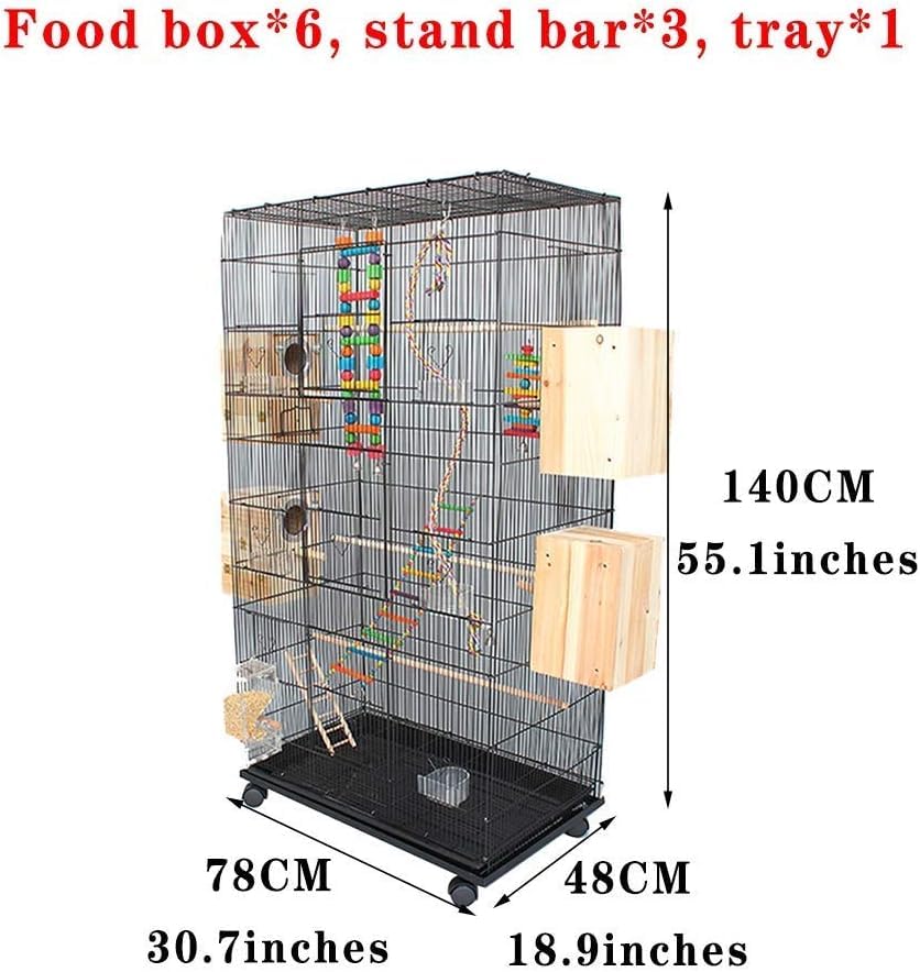 Large Bird Cage with Stand for Parrots and Small Pets,