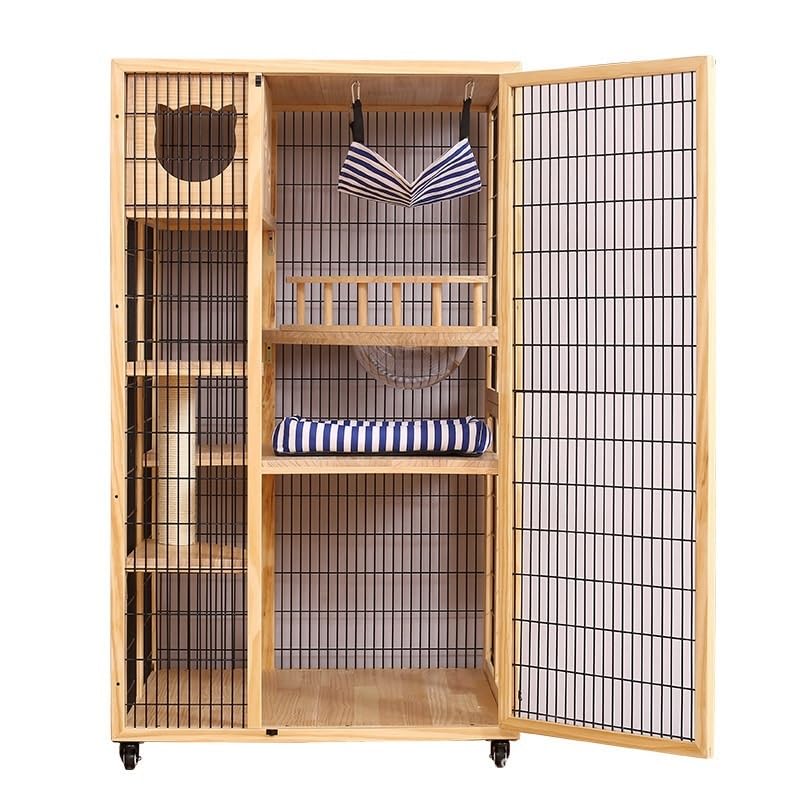 Animal Cage Cat Villa Wood Cage Extra Large Pet Home Indoor Cat Enclosure