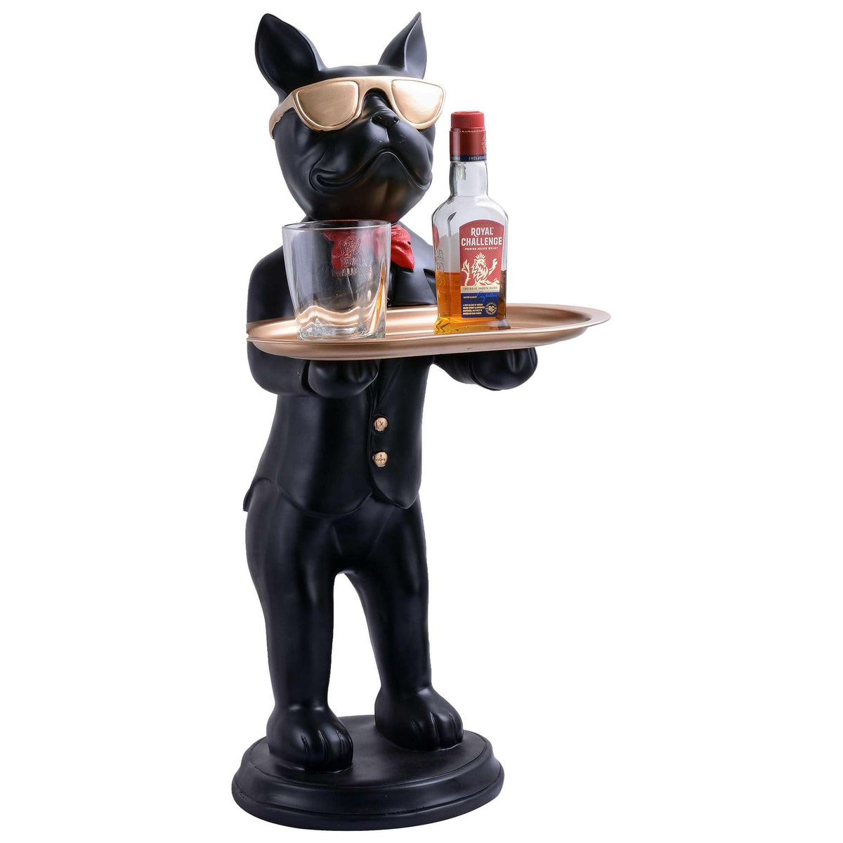 Daughter Cool Dog Showpiece with Plate for Home Décor Item | Kitchen,Bedroom,Office,Dinning Table Decorative Item -08
