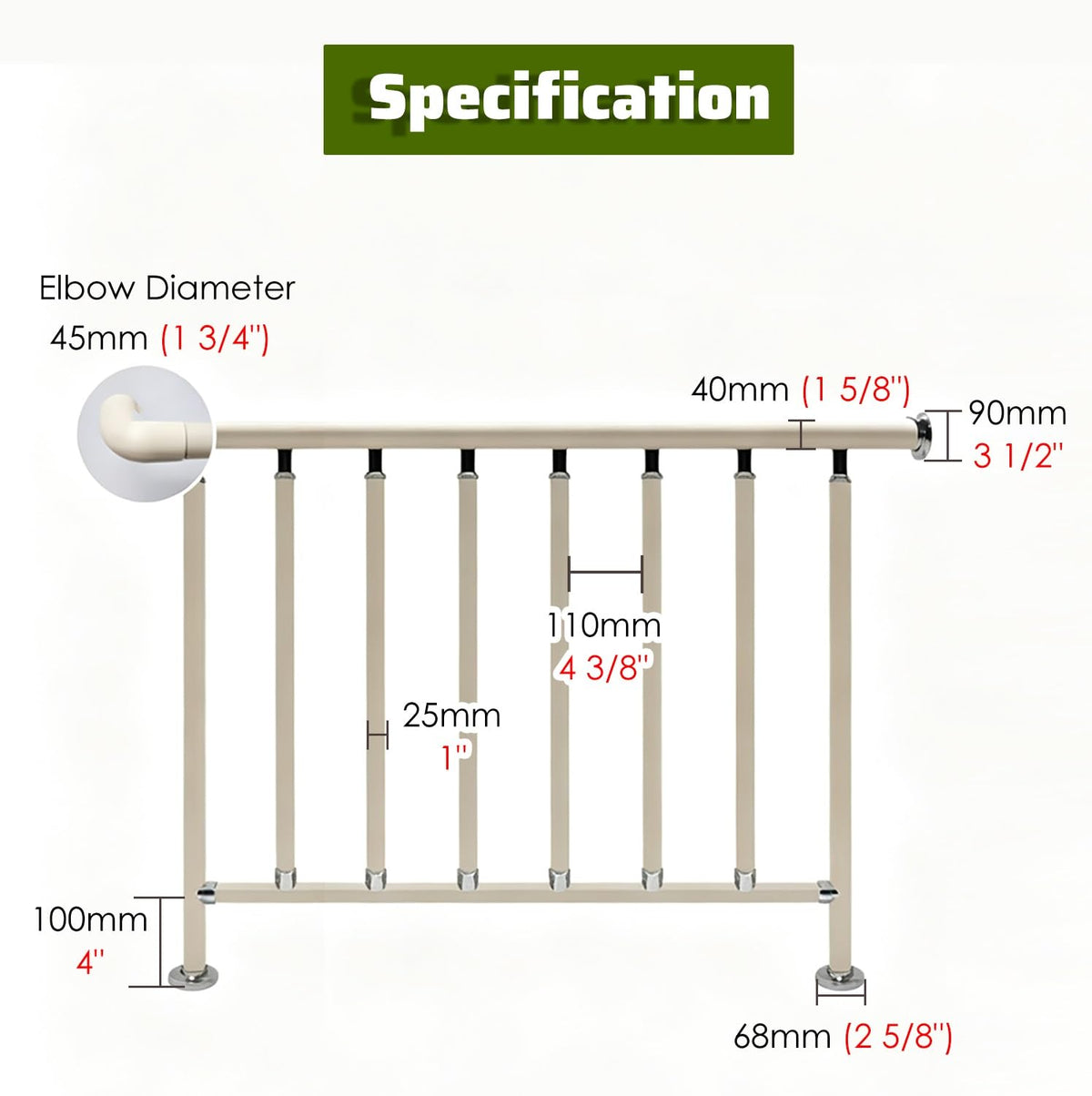 Indoor Storefront Shed Balcony Railing for Pets – Safety Barrier, No-Drop Design, Durable Protection, Perfect for Cats and Small Dogs