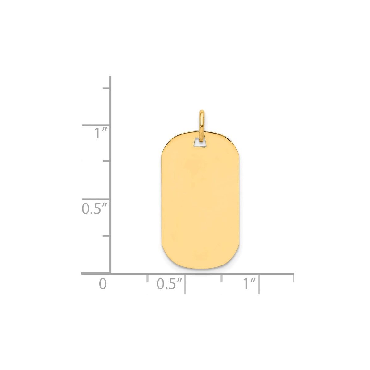 14k Plain .011 Gauge Engraveable Dog Tag Disc Charm, 14k Yellow Gold