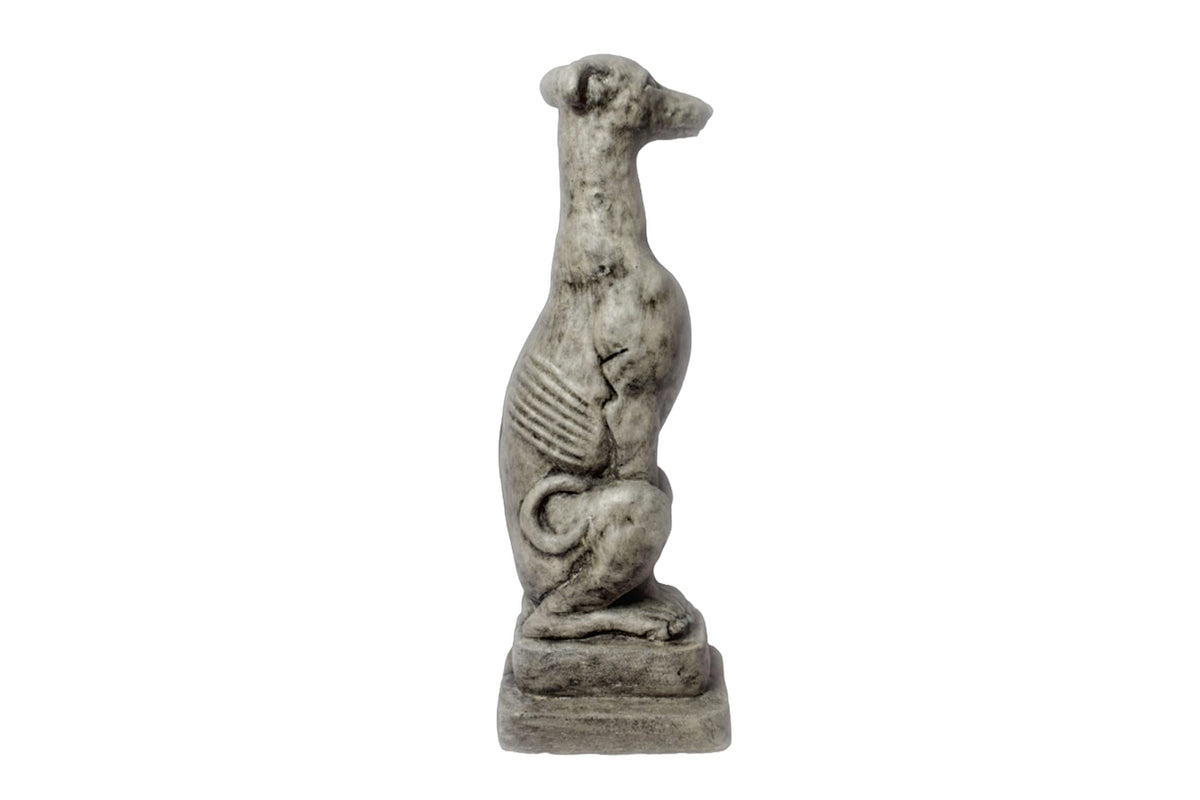 Solid Rock Stoneworks Sm Whippet Dog Garden Statue- 20" Tall- PreAged