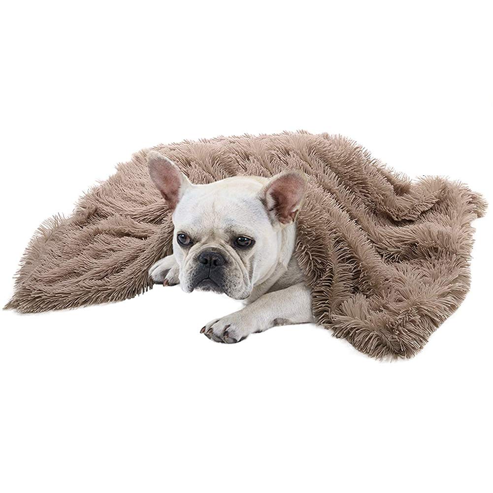 Soft Pet Mat Blanket Fluffy Fur Dogs Sleep Reversible Washable for Dog Bed and Dog Quilt Warm and Comfortable for Small Medium and Large (B X)