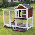 Double-Storey Pet Villa with Pull-Out Tray for Indoor and Outdoor Use,