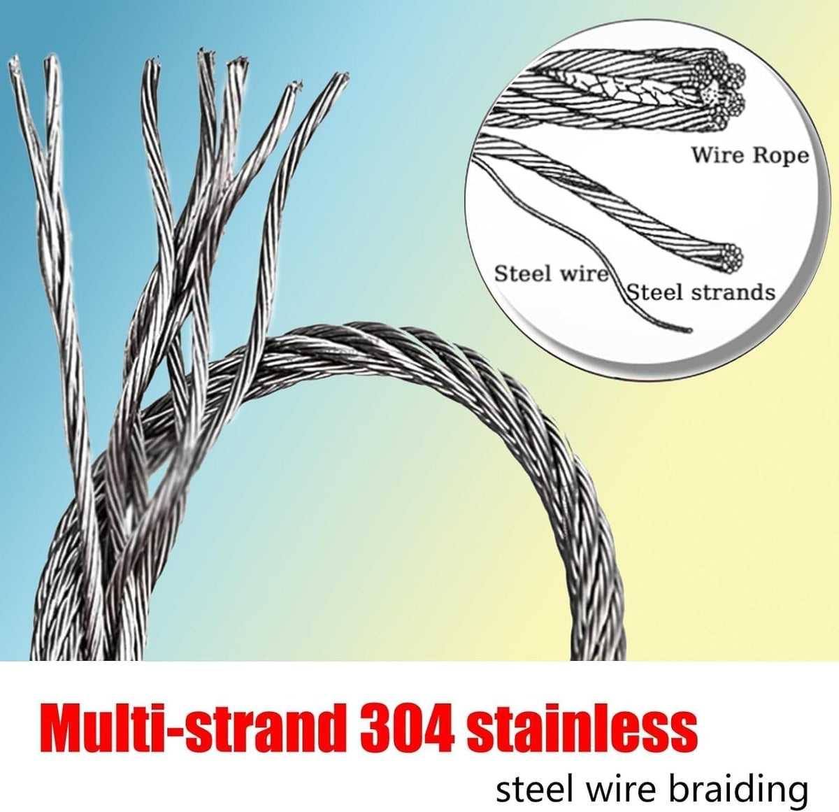 Flexible Stainless Steel Rope Mesh - Durable Safety Net for Garden & Farm Border Protection, Heavy-Duty, Weather-Resistant, Ideal for Pet Enclosure & Outdoor Use