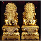 Large Size Wealth Fu Foo Dogs A Pair of Feng Shui Decor Guardian Lion Statues,to Ward Off Evil Energy Congratulatory Best Housewarming Gift